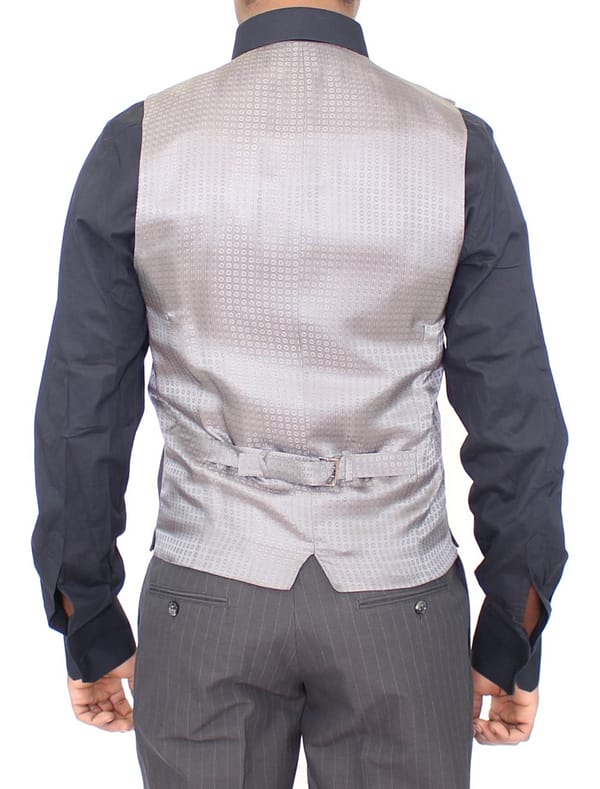 Gray striped formal dress vest