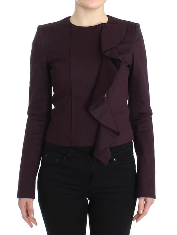 Gf ferre purple ruched jacket coat blazer short