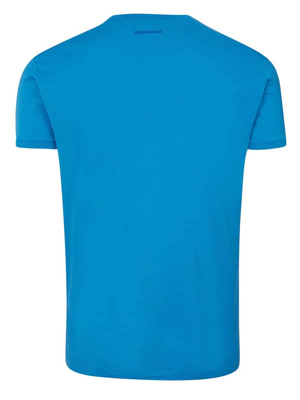 Blue cotton logo print t-shirt