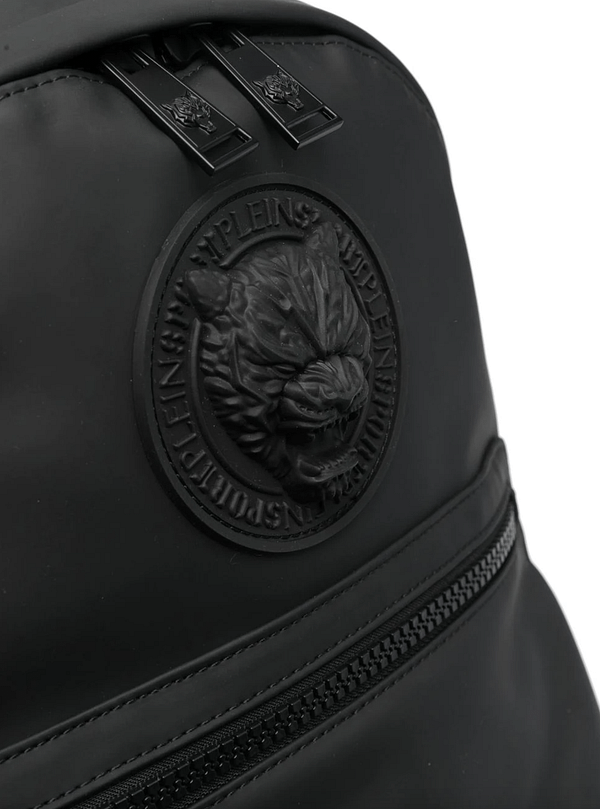Black polyurethane backpack