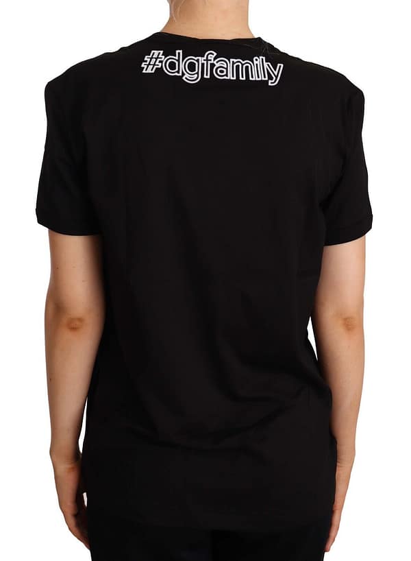 Black #dgfamily cotton crewneck top t-shirt