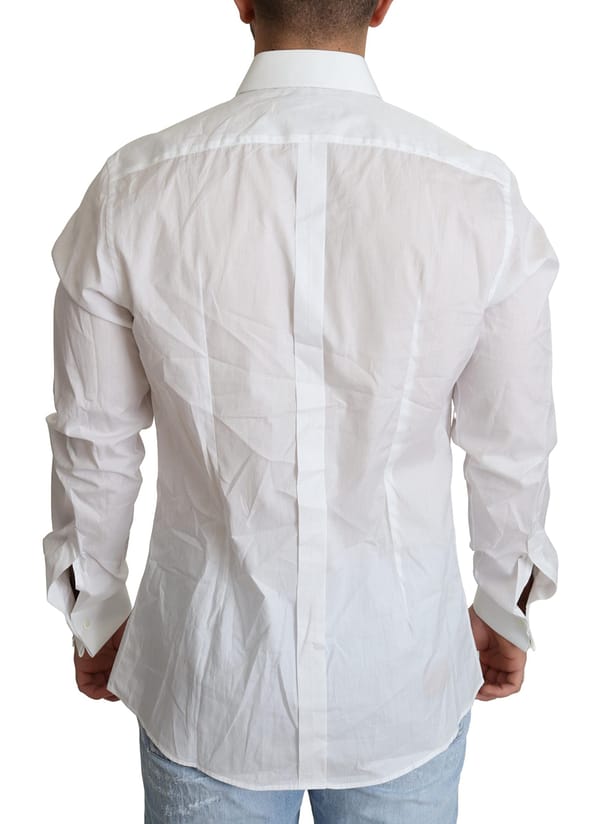 White formal cotton tuxedo dress shirt