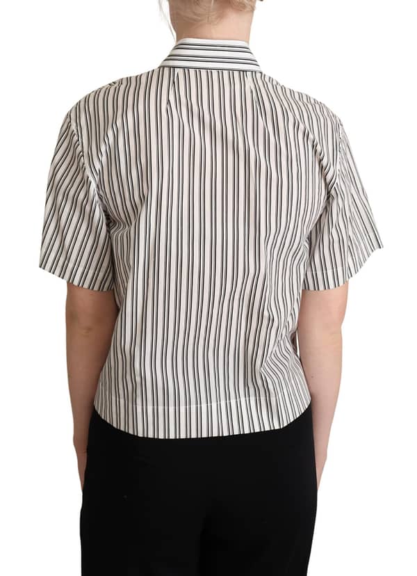 White black striped shirt blouse top