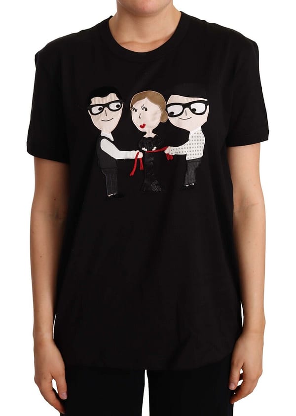 Dolce & gabbana black #dgfamily cotton crewneck top t-shirt
