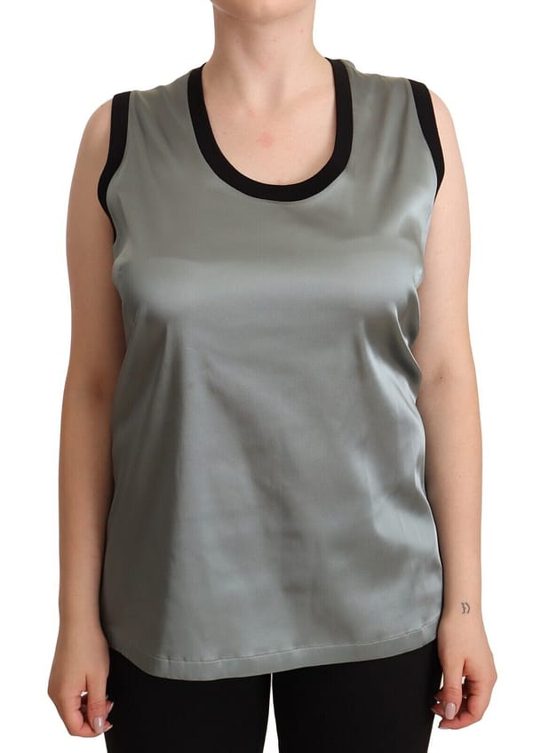 Dolce & gabbana silver round neck sleeveless casual tank top