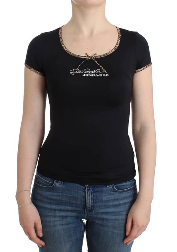 Cavalli black nylon top t-shirt