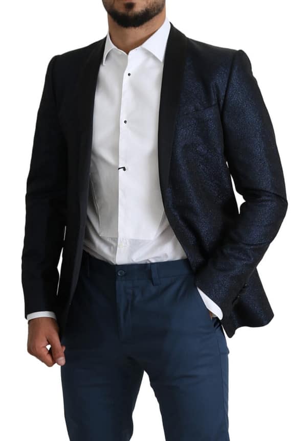 Blue slim fit jacket coat martini blazer