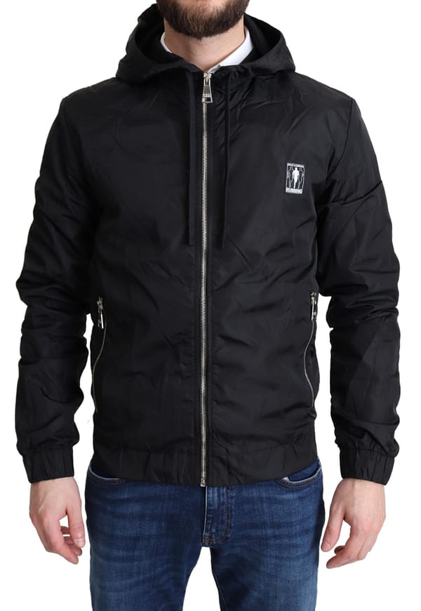 Dolce & gabbana black windbreaker hooded sweater jacket