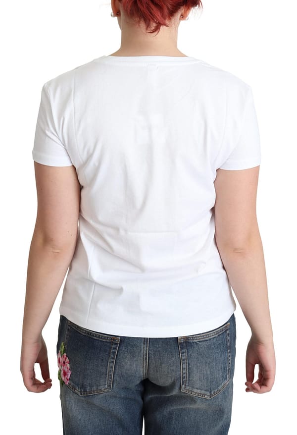 White cotton sunny milano print t-shirt
