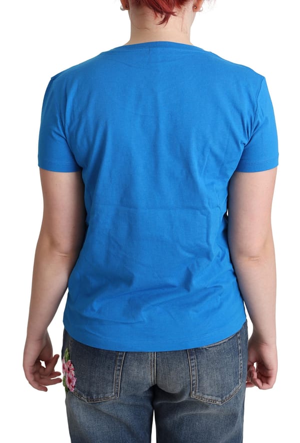 Blue cotton swim graphic triangle t-shirt