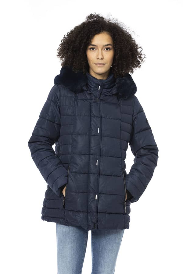 Baldinini trend blue polyester jackets & coat