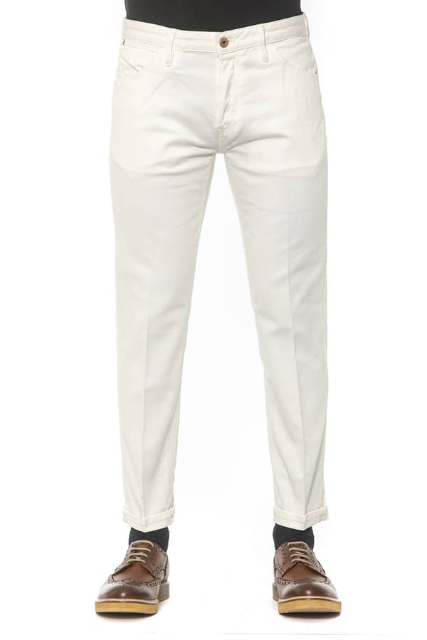 Pt torino white cotton jeans & pant