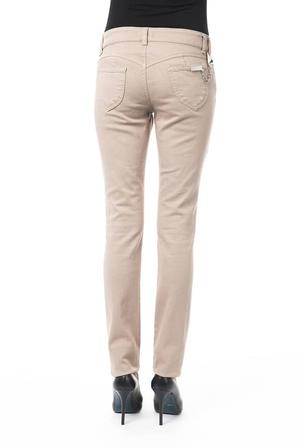 Beige cotton jeans & pant