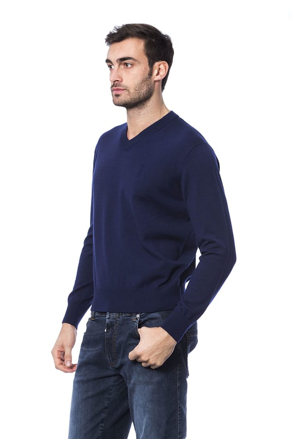 Blue merino wool sweater
