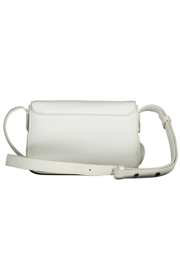 White polyester handbag