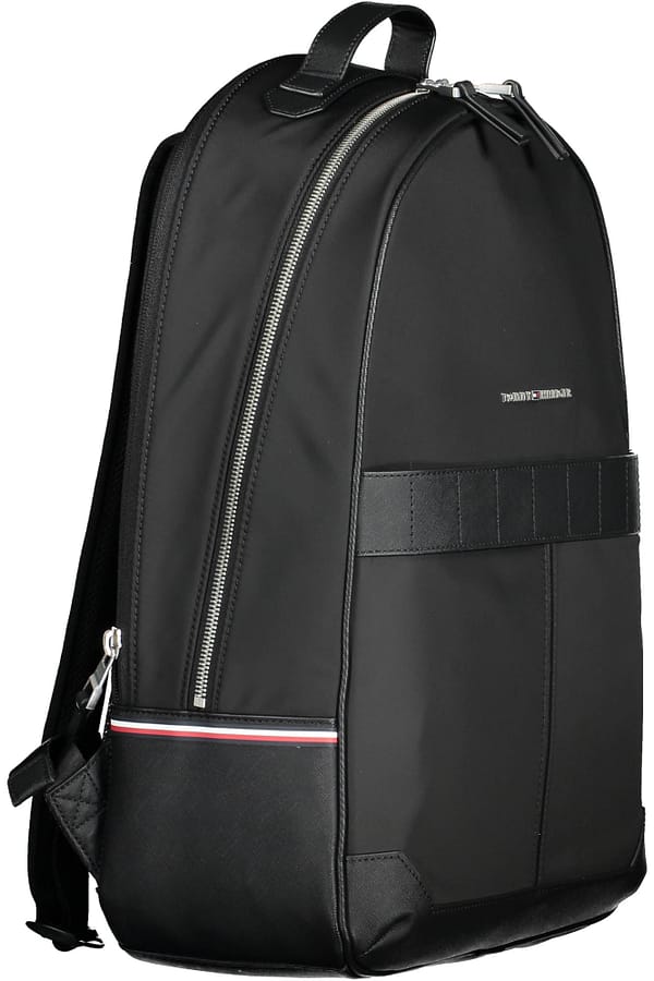 Black polyester backpack