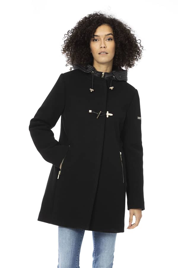 Baldinini trend black polyester jackets & coat