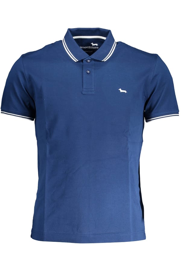 Harmont & blaine blue cotton polo shirt
