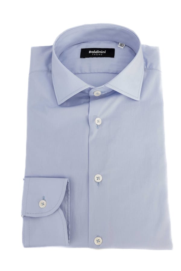 Baldinini trend light-blue cotton shirt