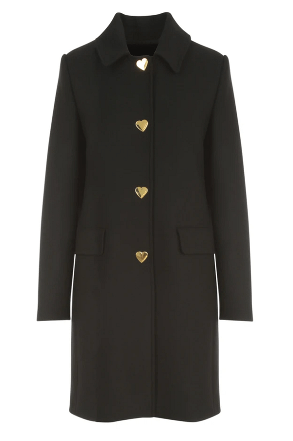 Love moschino black virgin wool jackets & coat
