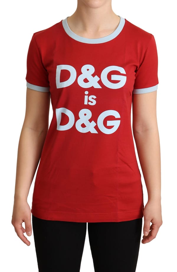 Dolce & gabbana red crewneck d&g top t-shirt