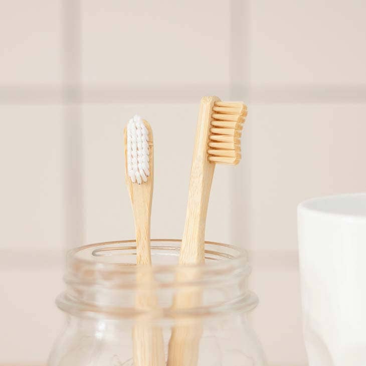 Toothbrushes glass bottle
