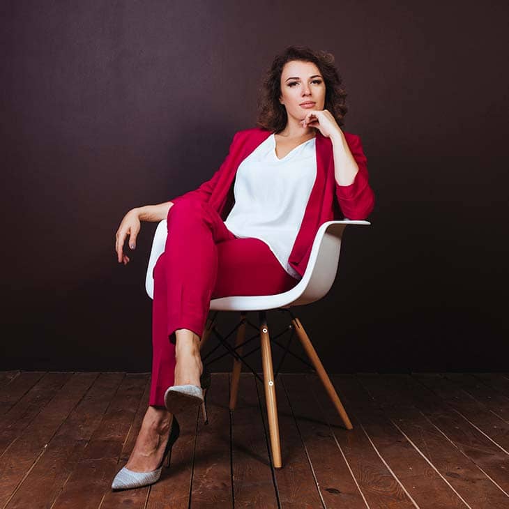 Businesswoman sitting on office chair