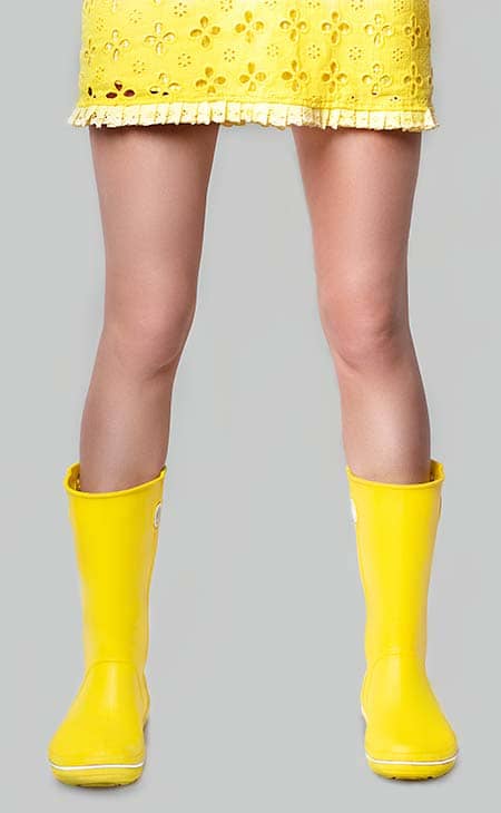 Woman legs yellow boots