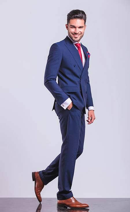 Elegant man blue suit