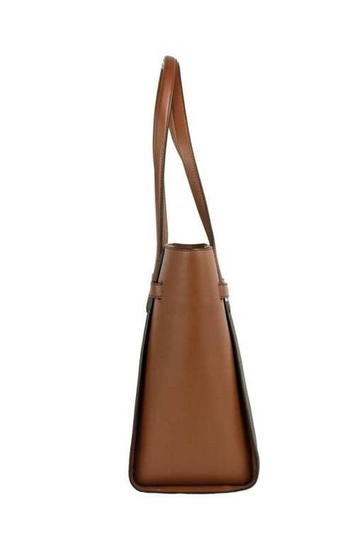 Carmen large brown signature leather north south tote handbag purse