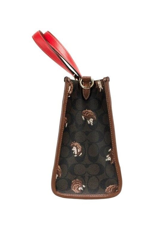 Dempsey medium hedgehog print coated canvas carryall tote handbag