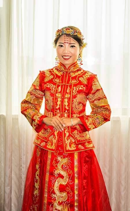 Asian girl wedding dress