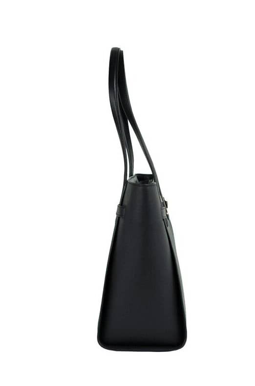 Carmen large black saffiano leather north south tote handbag