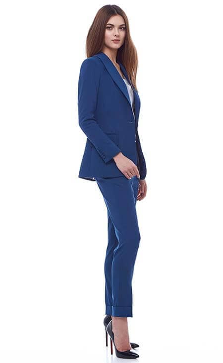 Business woman blue ensemble