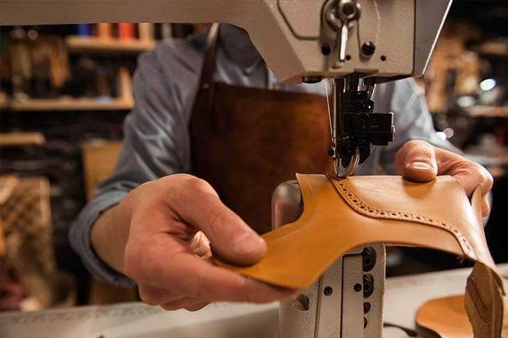 Man working leather