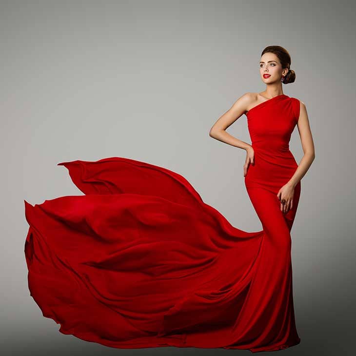 Elegant woman red dress