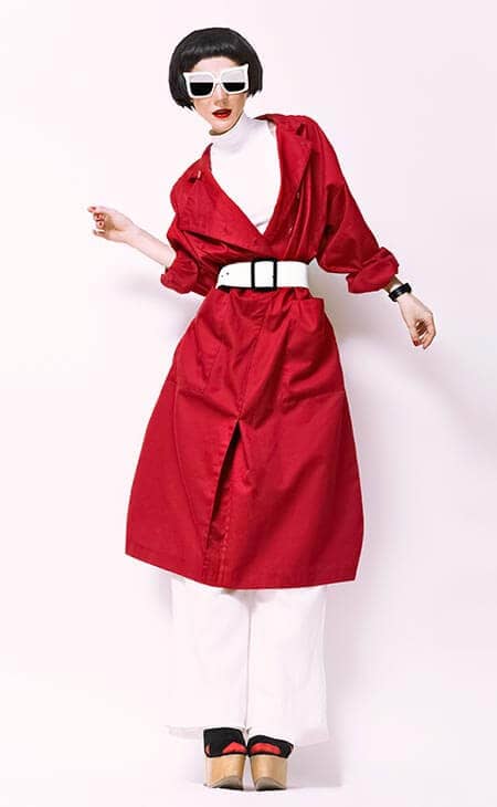 Fashion model woman red coat