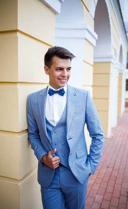 Young man blue suit