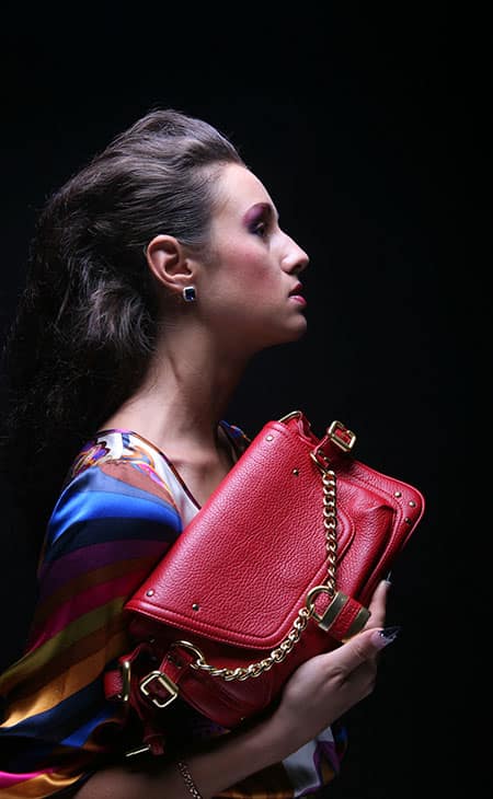 Fashion model with bag