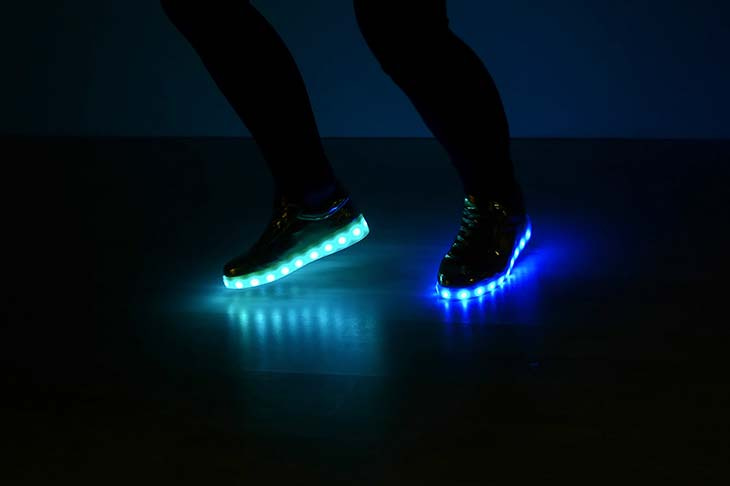 Feet legs sneakers neon led lighting